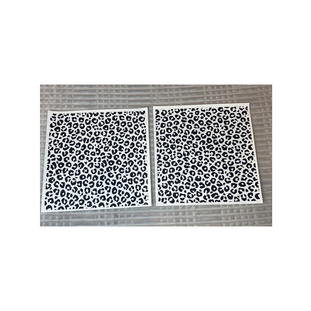 Bundle 2 12 X 12 Black Leopard Print  Heat Transfers Crafting Making New Gift